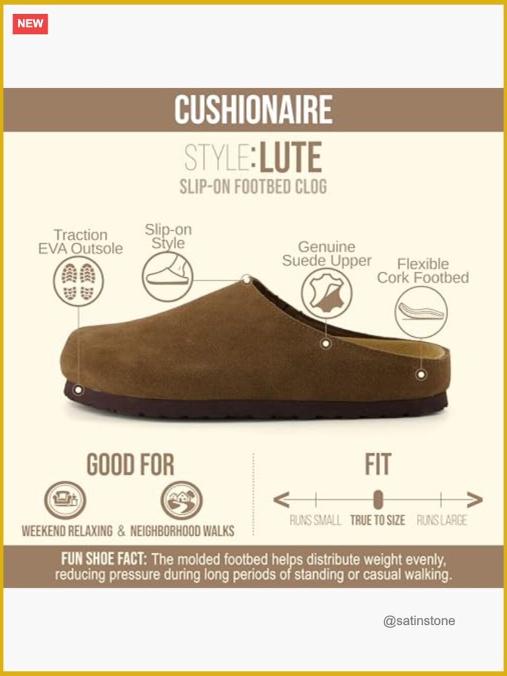 Genuine Suede Leather Clogs with Cushioned Footbed - Comfort Slip On - Picture 4 of 7
